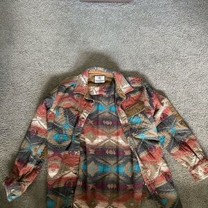 Colorful Patterned Button-Up Shirt